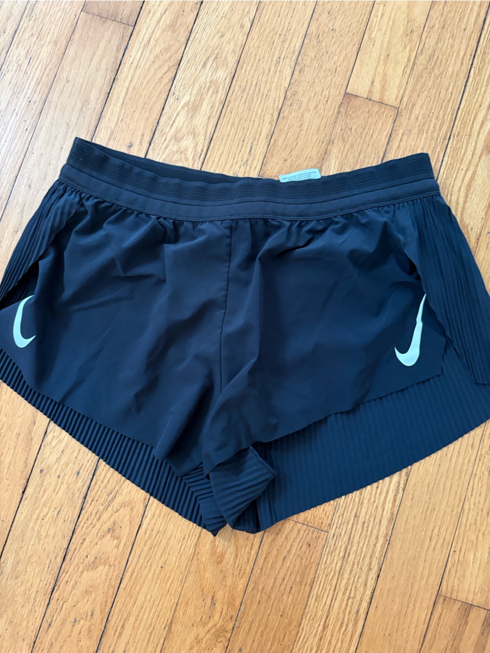 Nike Black Athletic Shorts with Mint Swooshes